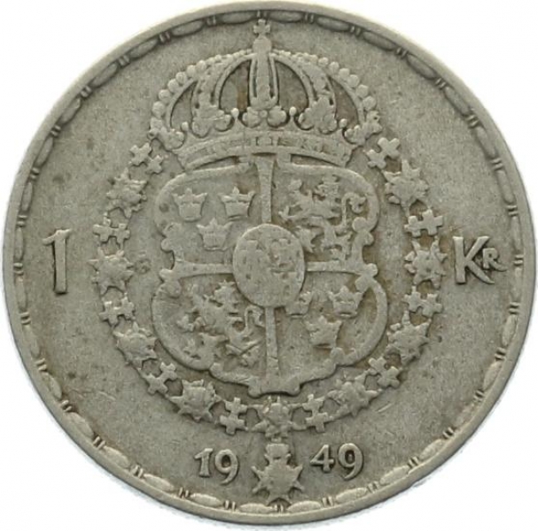 Schweden 1 Krona 1949 TS